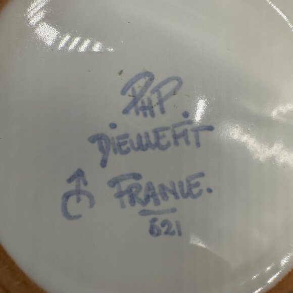 Vintage Sauce Dish Gravy Boat Dieulefit France PHP Pottery Lavender Purple - Picture 8 of 11